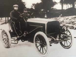 C.S. Rolls in his car at the 1,000 miles trial
