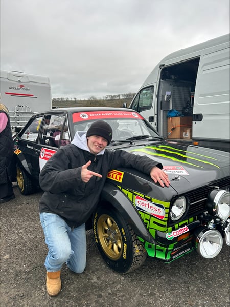 O. Solberg with his Ford Mk2 Escort at RAC Rally 2023_copyright A. Stuart